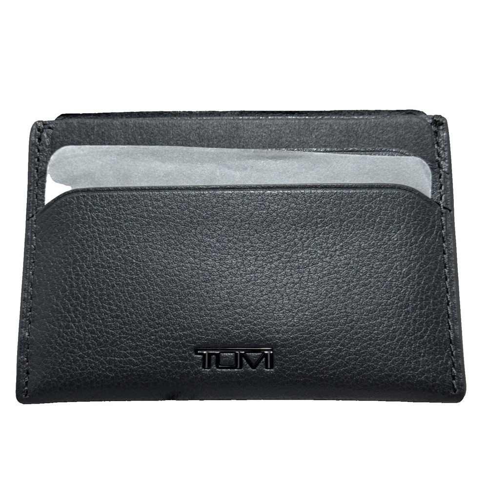 TUMI Nassau Slim Card Case W/ID Window  Grey Texture Wallet Men's NWOT